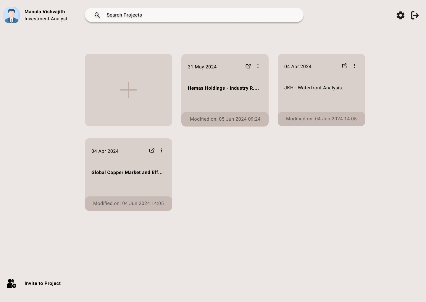 Projects Page